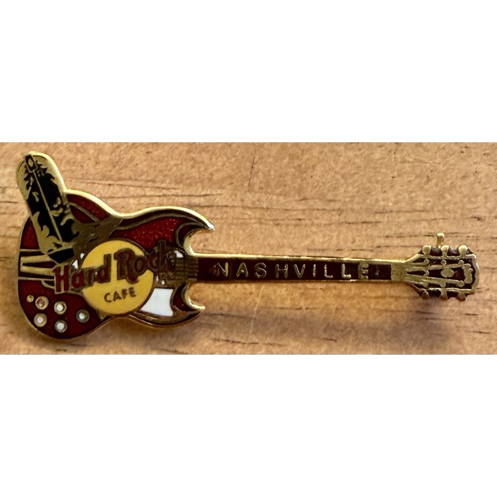 Hard Rock Cafe Nashville Guitar Cowboy Boot Collectible Pin Tennessee 2.25 Inch